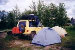 Our tenting spot in Circle, AK; complete with annoying story.